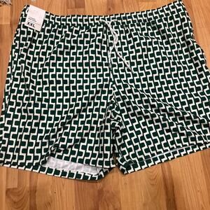 Original Use 7” Swim Trunks Geo Print Green Men’s XXL